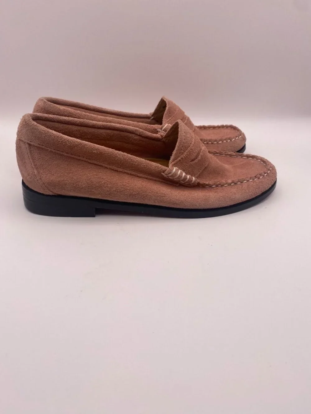 G.H.BASS Women's Whitney Hairy Suede Weejuns® Pink Penny Loafers Sz 6.5